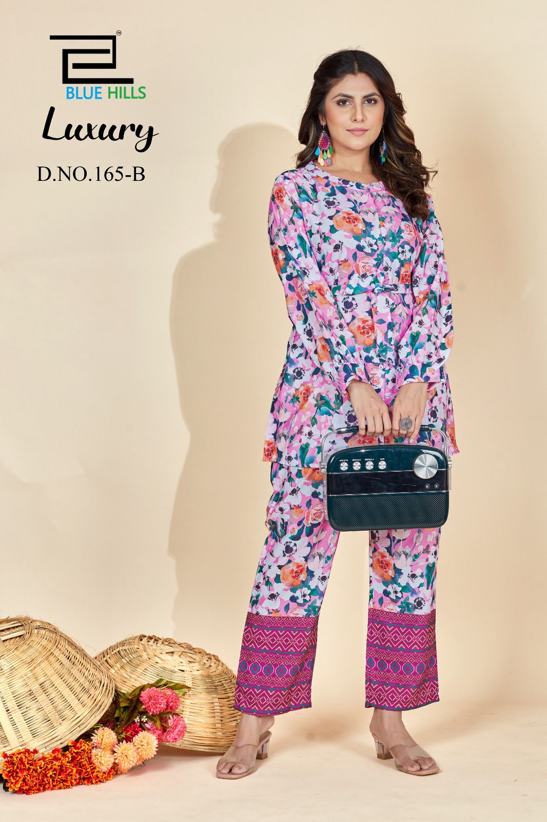 Blue Hills Luxury Printed  Co Ord Set Western Catalog
